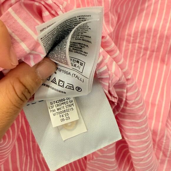 Gap × Loveshackfancy Baby Pink 100% Organic Cotton Cropped‎ Shirt Casual Easter - Picture 7 of 7
